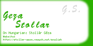 geza stollar business card