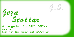 geza stollar business card